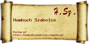 Hambuch Szabolcs névjegykártya
